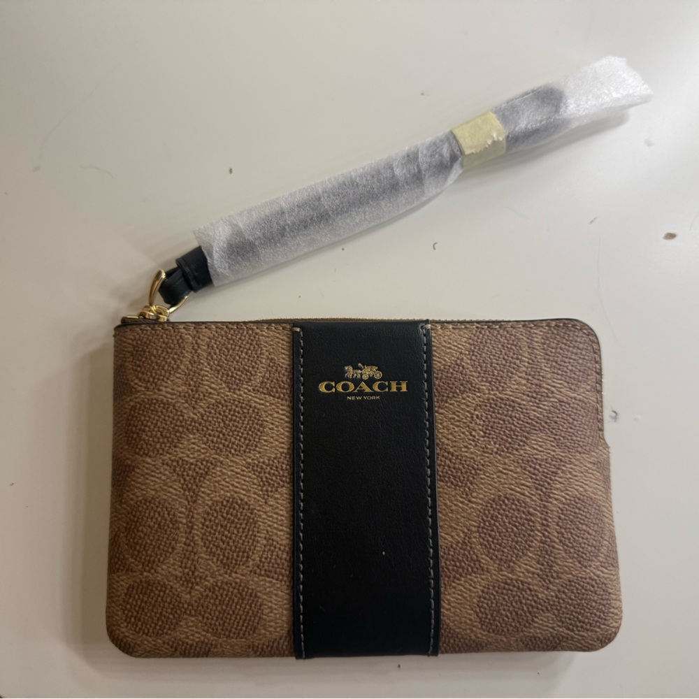 Coach Brown and Black Wristlet